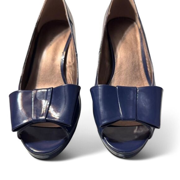 Dressbarn Women's 8.5 Blue/Navy Espadrilles Heels New Girl Boss Mom wear - Picture 7 of 8